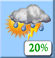 Slight Chc T-Storms. Chance for Measurable Precipitation 20%